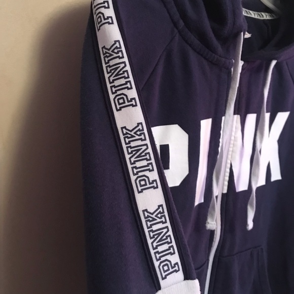 Victoria’s Secret PINK Navy Blue Zip Up Hoodie - Picture 3 of 5
